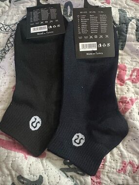 Women Ankle Socks - Black & Navy (Made in Turkey). Set of Two